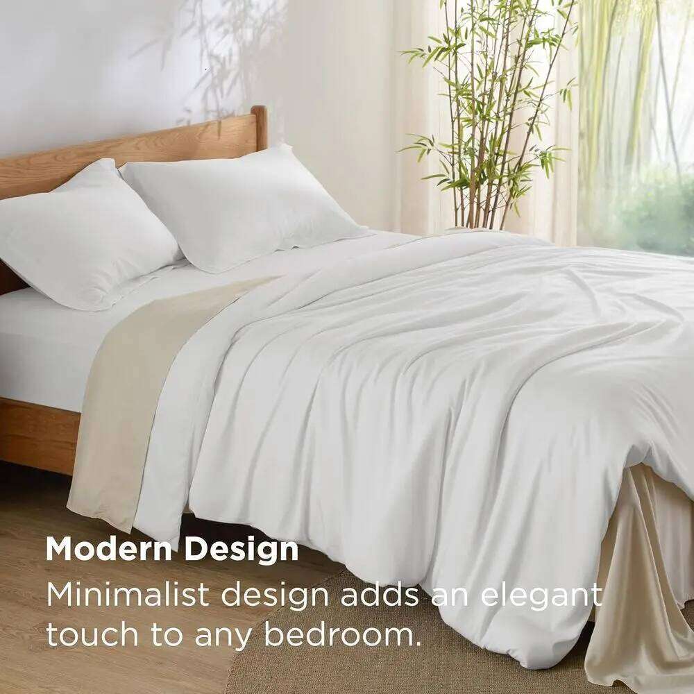 Silky Cooling Duvet King Size - 100% Rayon Derived from Bamboo Comforter Cover Set for Hot Sleepers, Breathable & Moisture W260302