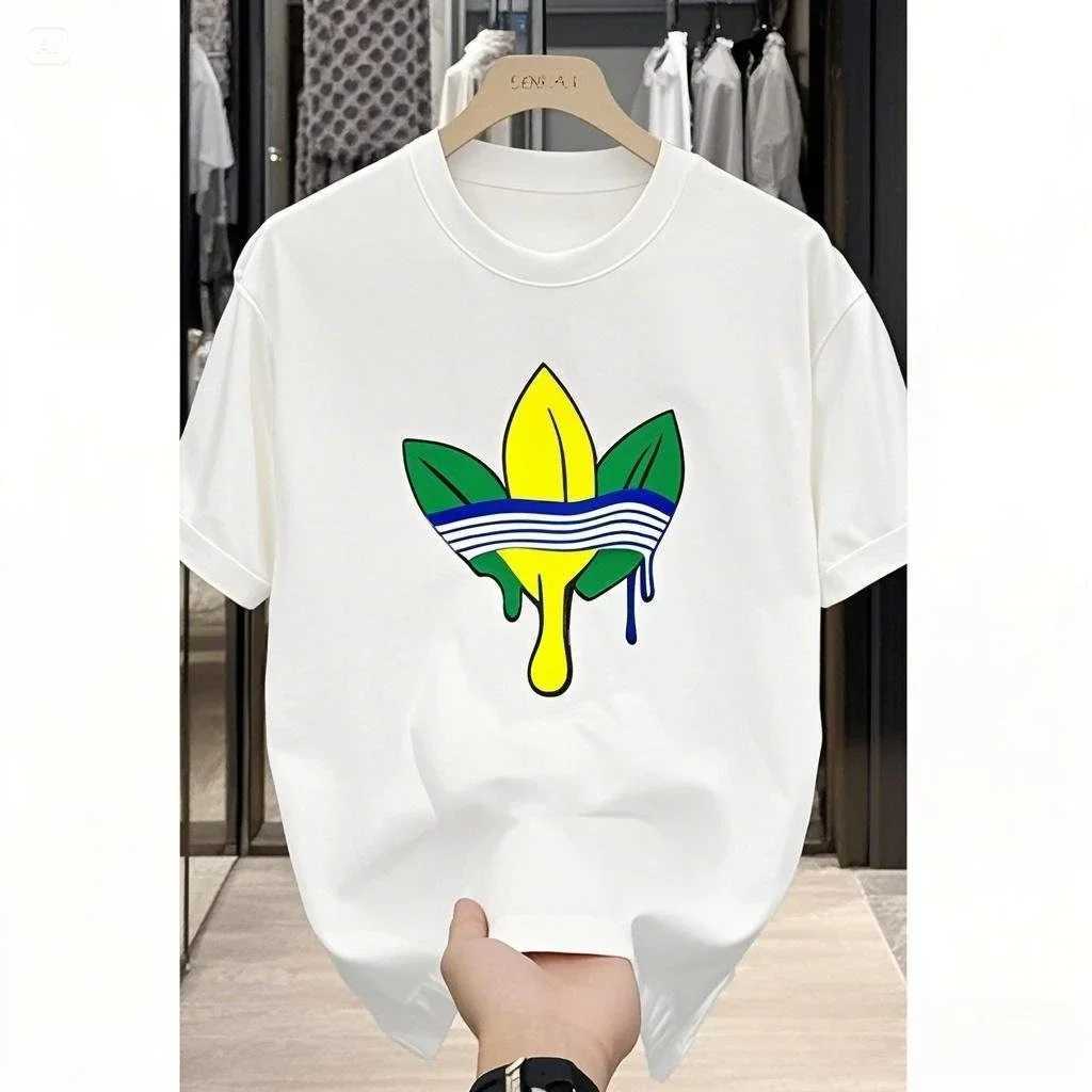 T-shirt 2026 Summer Luxury Brand Personalized Print Y2K Style Unisex Cotton Short-Sleeved TopT260303