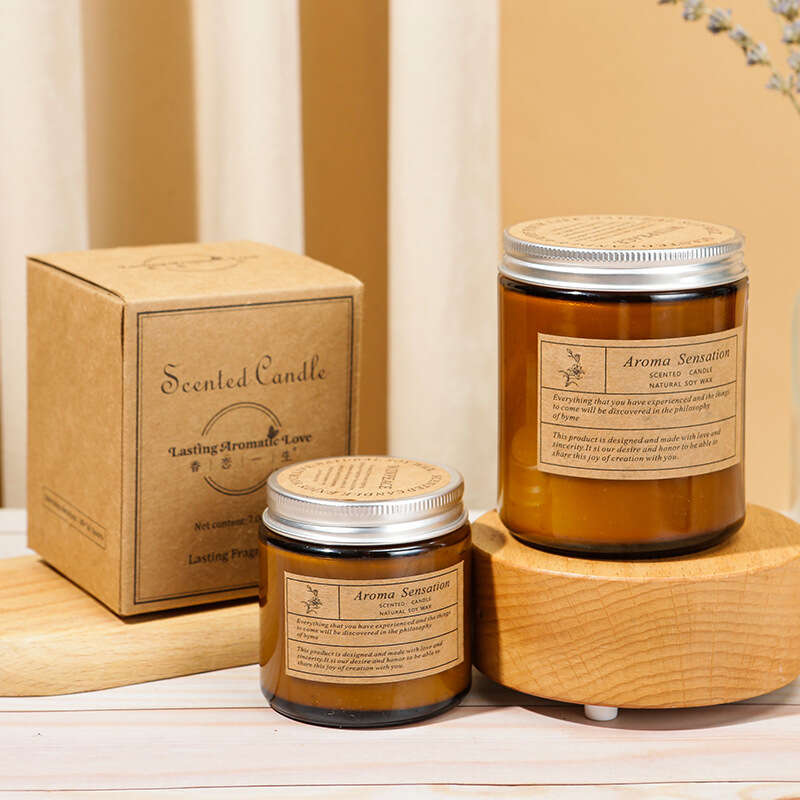 Brown Smokeless Romantic Home Aromatherapy Candle Handmade Soy Fragrance Holiday Gift Cup Wax Rose W260303