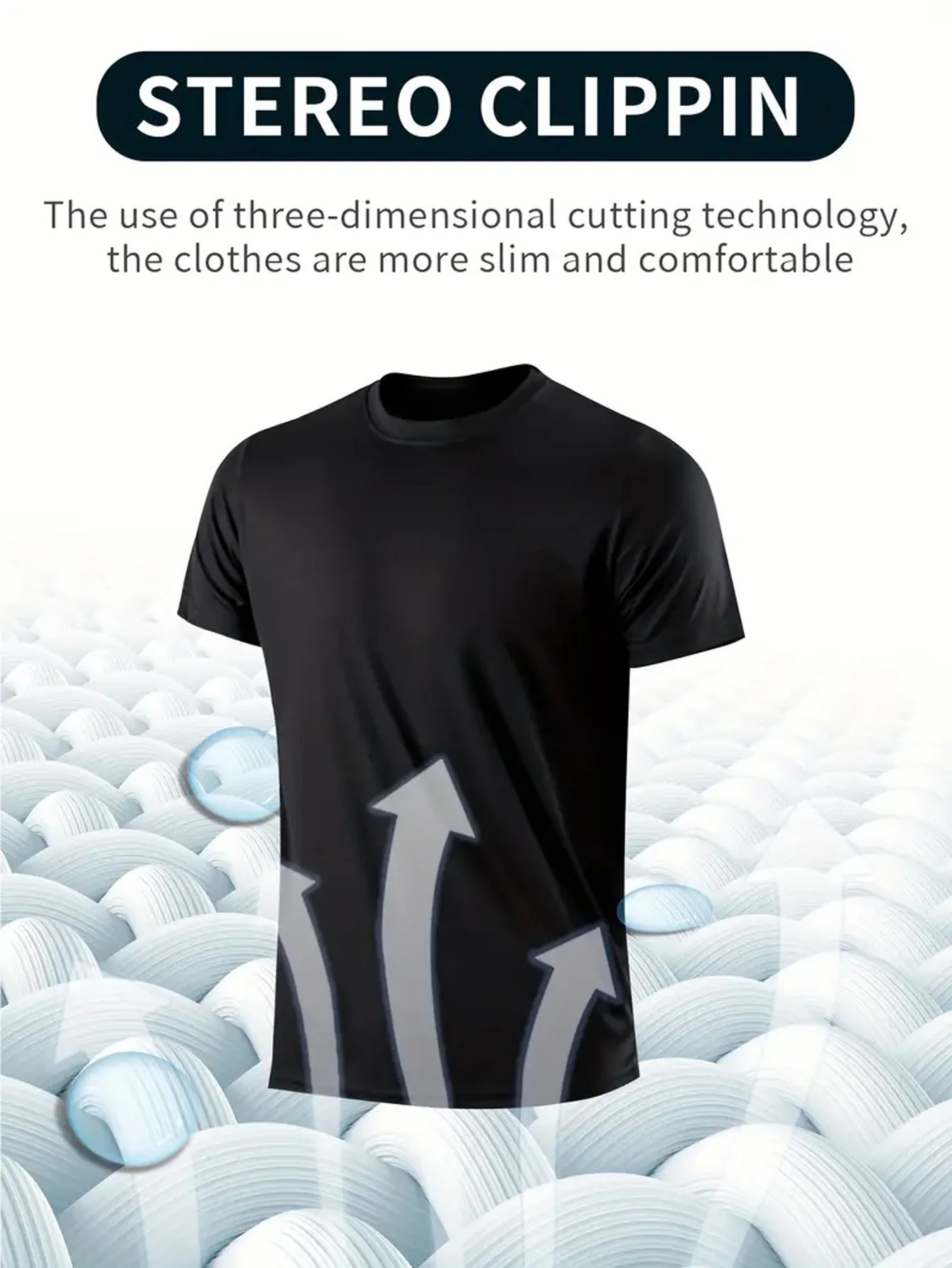 Round Neck T-Shirt 4-Pack Black Ultra-Light Mens Quick Drying Breathable Sweat-Absorbent Shirt Suitable for Fitness Gym and Run 260228