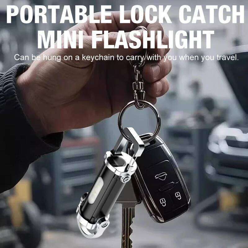 Rechargeable Pocket LED Working Light Portable Keychain Outdoor Tools Flashlights With Hook Emergency for Camping Walking S260302