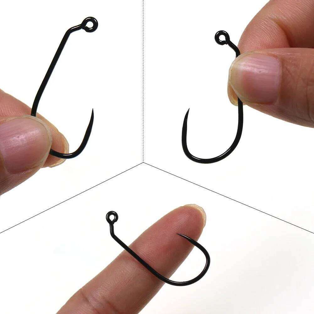 20pcs #1- #8 Barbless 60 Degree Aberdeen Carbon Steel Fly Tying Streamer Jig Hooks Saltwater Fishing Non-barbed Hook Z260228