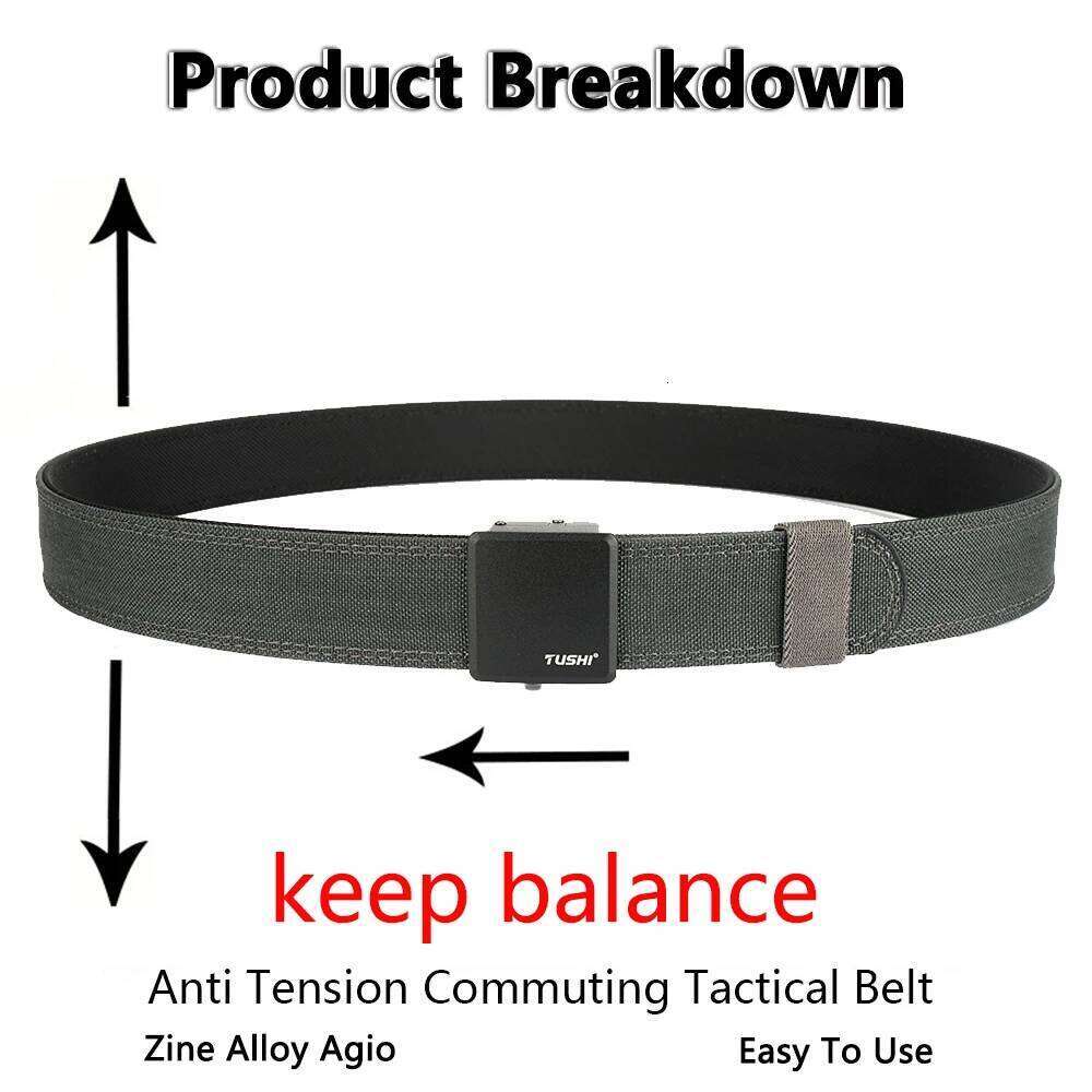 TUSHI Brand Tactical double-layer thick men's outdoor nylon 3.8 Wide upgraded automatic buckle gun waistband S260228