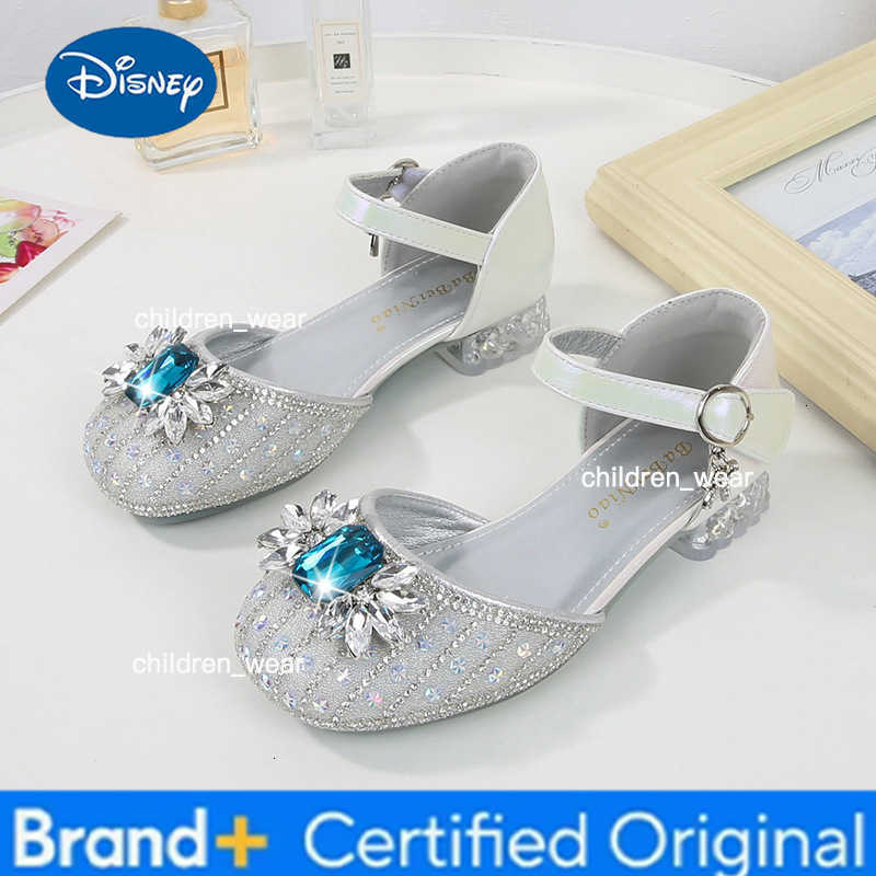 Disney Summer New Childrens Sandals Kids Dance Single Casual Shoe Rhinestone Glitter Fashion Princess Girl Party Wedding Dress Shoes H260303