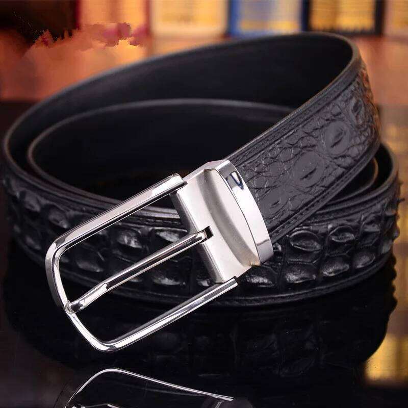 Authentic Crocodile Skin Men Waist Strap For Man Stainless Steel Needle Buckle Genuine Real Alligator Leather Male Belts S260228