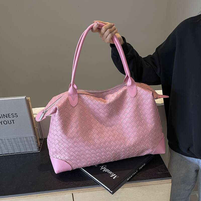 Travel Woven Large Capacity High-End Feel Single Shoulder Business Trip Fitness Storage Korean Style Women's Tote Bag Wholesale