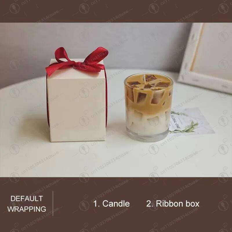 Original Iced Latte Scented - Smoke-Free Soy Wax Creative Aromatherapy Candle for Home Relaxation W260303