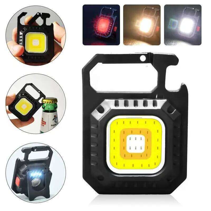 Mini LED Flashlight Magnetic COB Outdoor Camping Pocket Work Light 800 Lumens USB Rechargeable 7 Modes Spotlights S260302