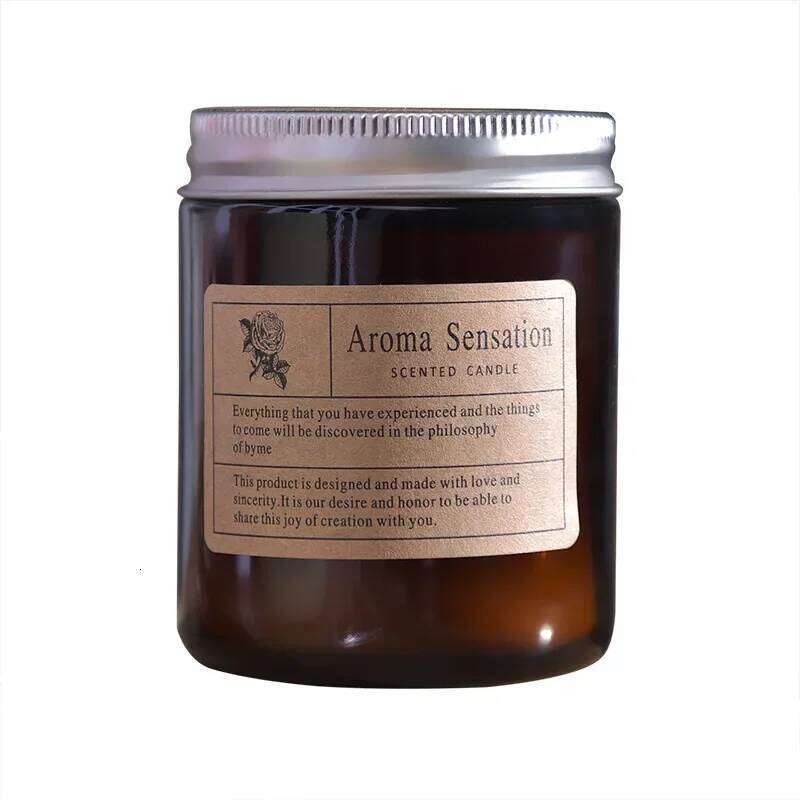 Brown Glass Cup Scented Candles Wedding Companion Gift Creative Fragrance Candle Smokeless Home Decoration m W260303