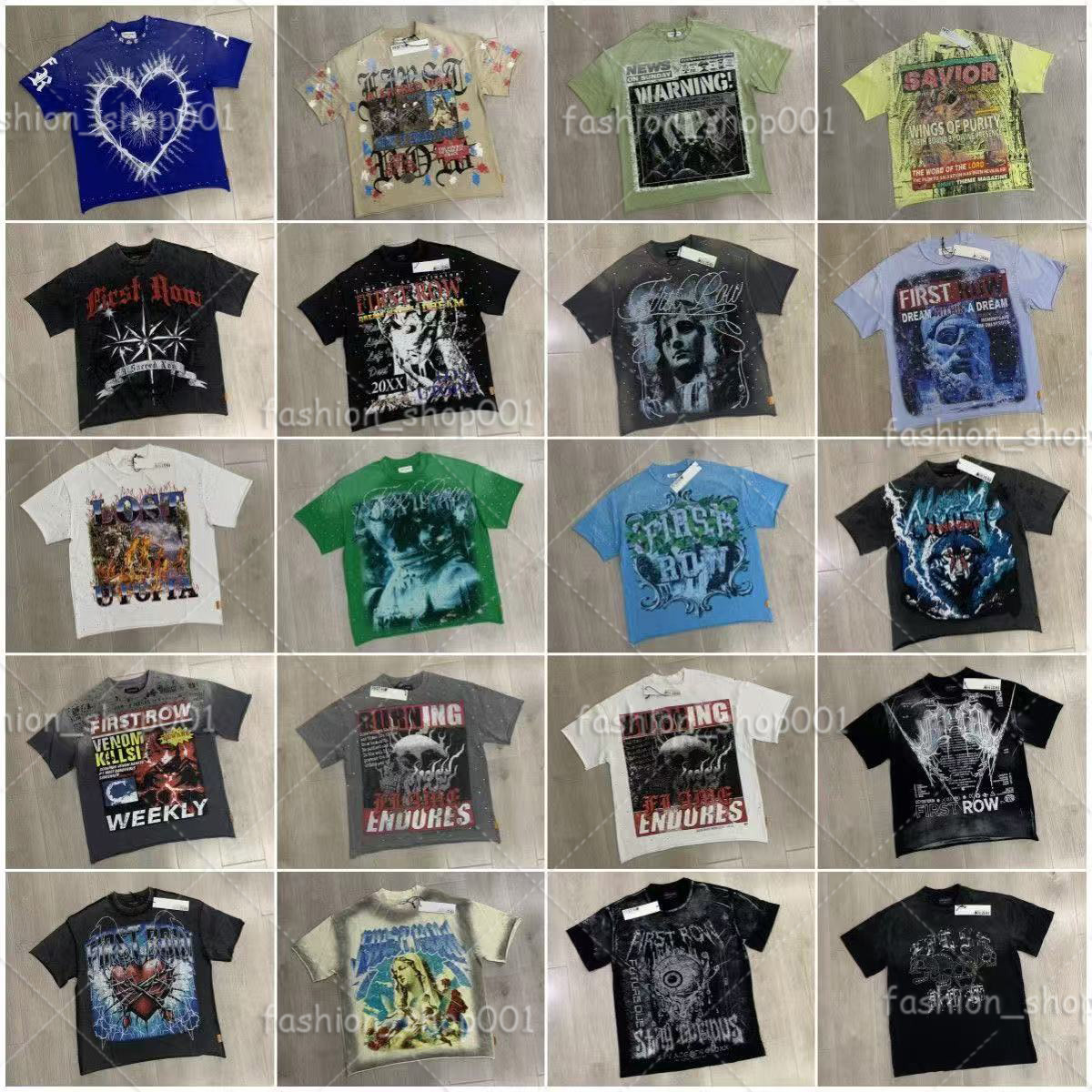 Designer Tshirt Mens T-Shirt First Row Womens Designer Mens Cotton T Shirts Short Sleeve Hip Hop T-Shirt Featuring Angel Demon God Trendy Fashion Te