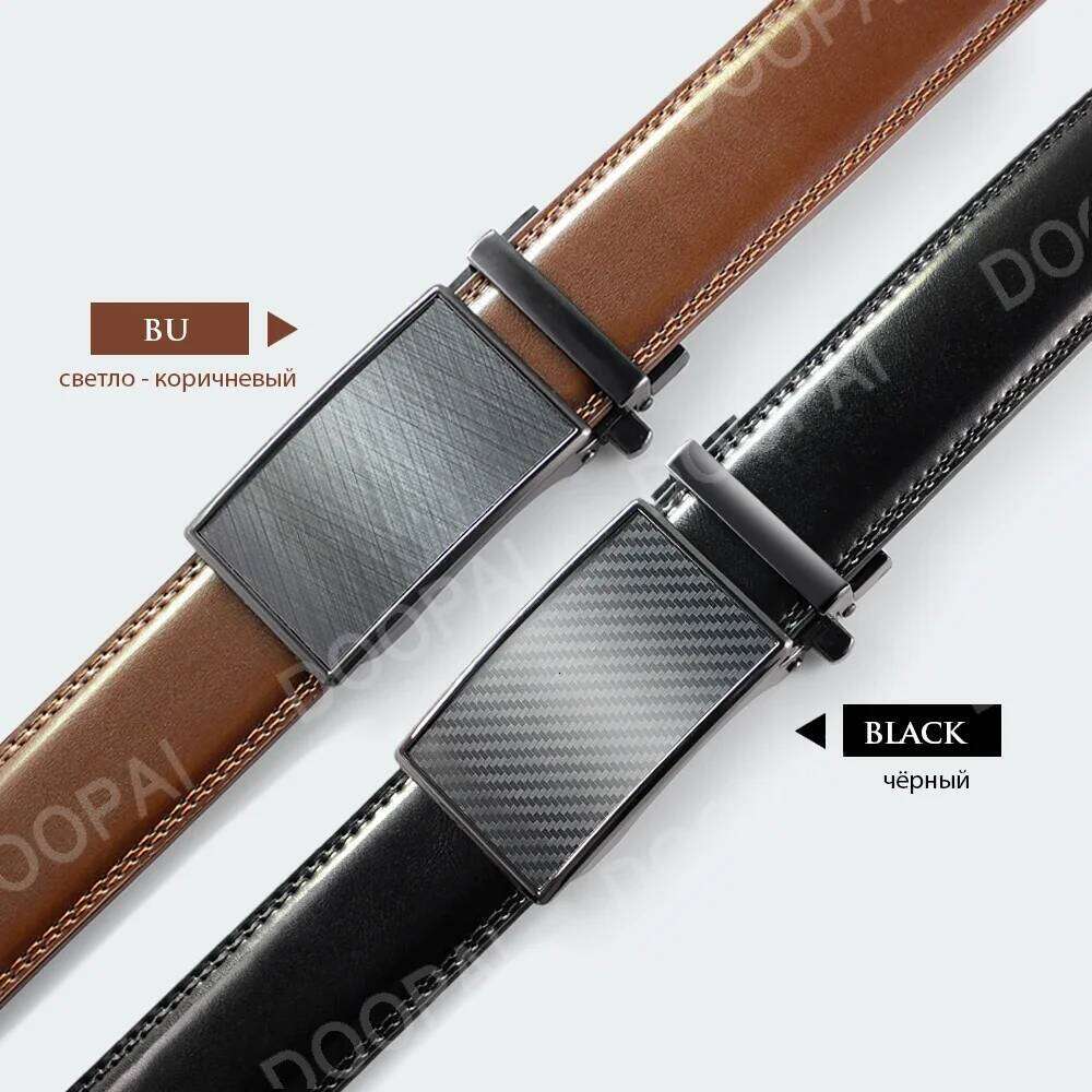 Mens Metal Automatic Leisure Ratchet Belts for Men Pants Fashion Genuine Leather Belt S260228
