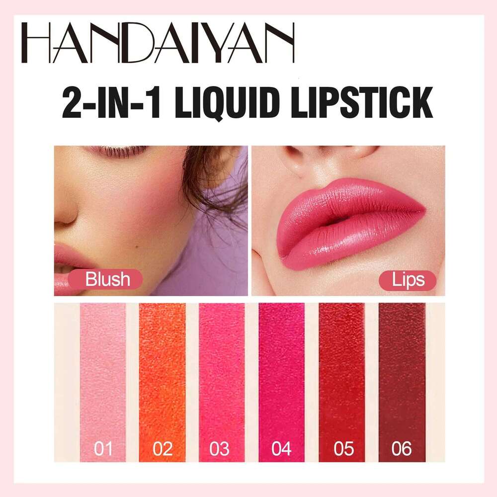 Fruit Juice Tint Non-stick Cup Liquid Lipstick and Blush 2 In1 Waterproof Long Lasting Water Lip Stain Lips&cheek Makeup 1pc H260302