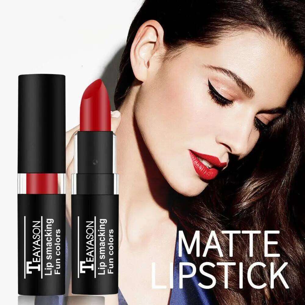 Punk Dark Wine Lipsticks Waterproof Easy To Color Makeup Sexy Red Lipstick Matte White Black Lip Gloss Facial Body Painting H260302