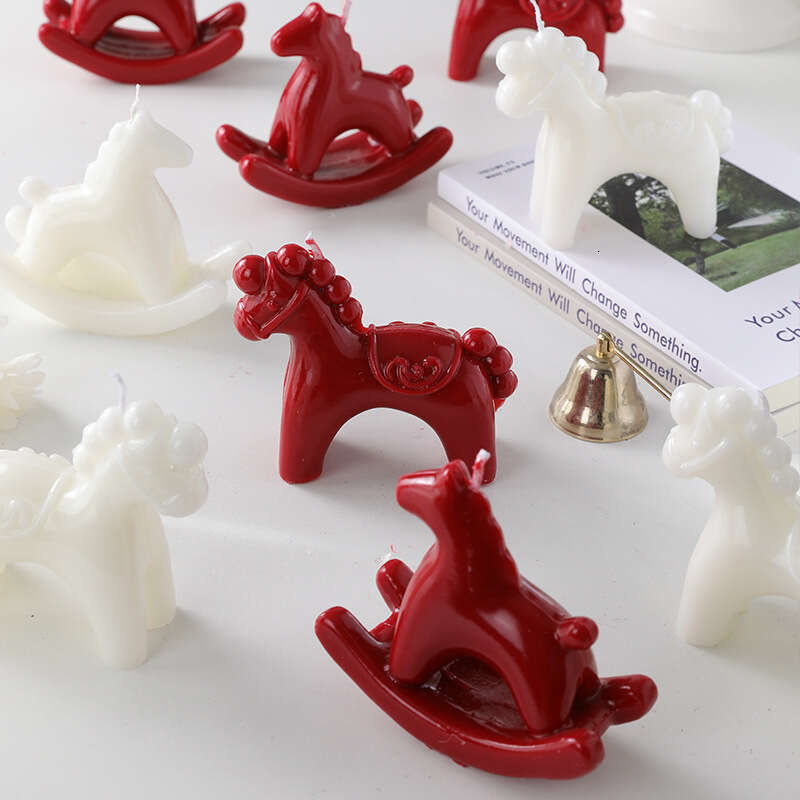 New Year Rocking Horse Scented Simple Design Sense Study Living Room Elegant Candle Creative Home Decoration Wholesale W260303