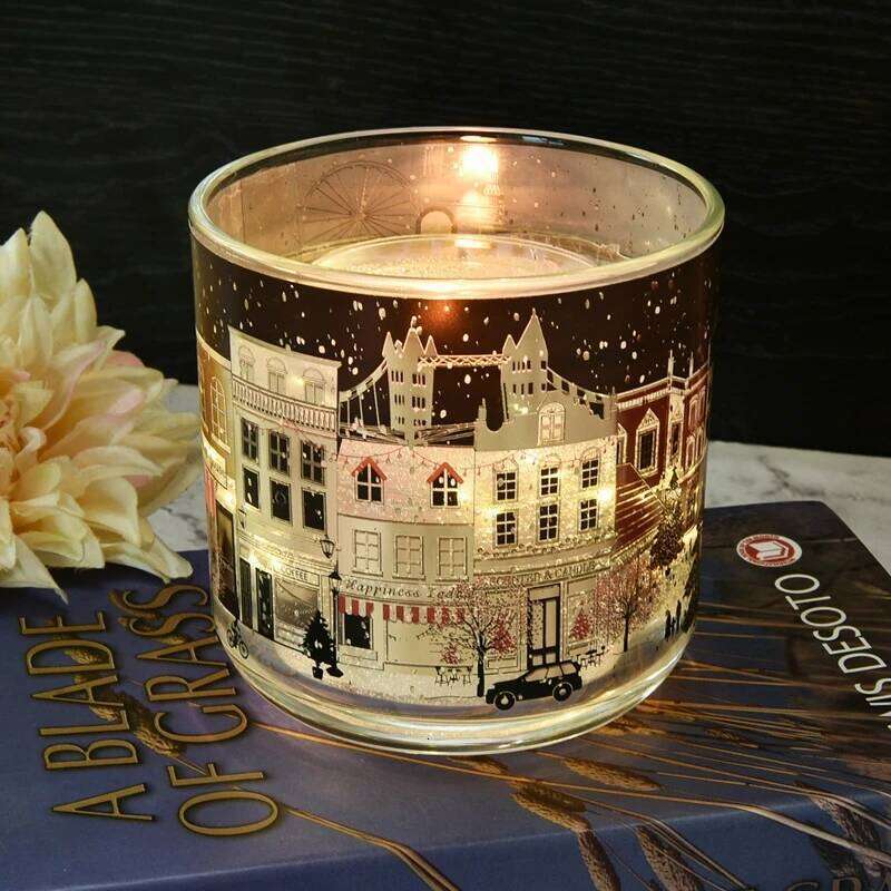 Glass Scented Candle Cup Heat Sensing Light Control Aromatherapy Jar Designer Style Home Table Centerpiece Cozy Gift For Women W260303