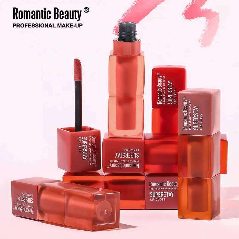 6 Color Velvet Liquid Lipstick - Square Tube Matte-Satin Lip Color, Transfer-Resistant Highly Pigmented, Long-Wearing & Smooth H260302