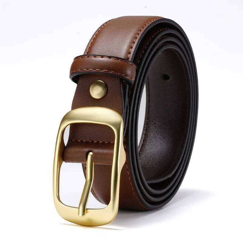 Fashionable Gold Alloy Buckle Women's Belt - High Quality Soft Pu Leather | Perfectly Matched with Jackets and Jeans, New Style S260228
