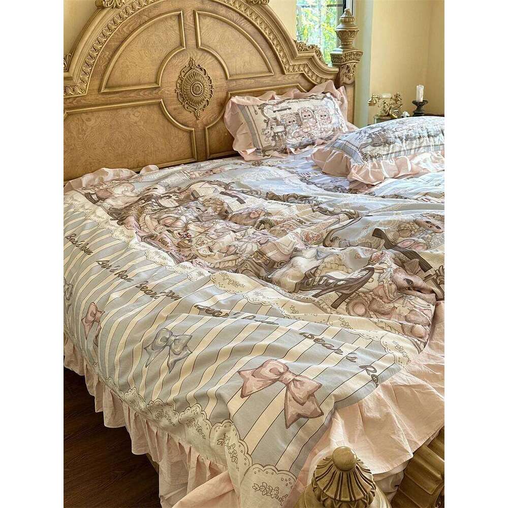 Customizable quilt cover, bed sheet, washed cotton four-piece set W260302