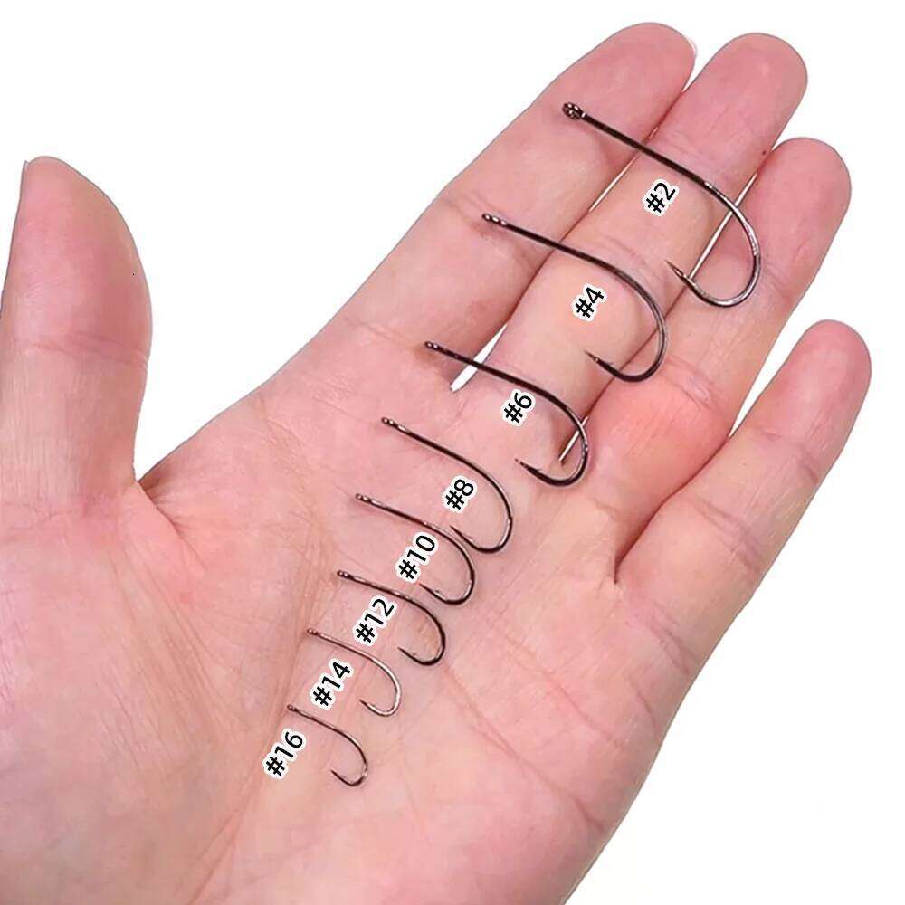 Vampfly 50pcs #2-#16 High Carbon Steel Streamer Tying Hook for Squid Minnow Tube Fly Woolly Buggers Trout Bass Z260228