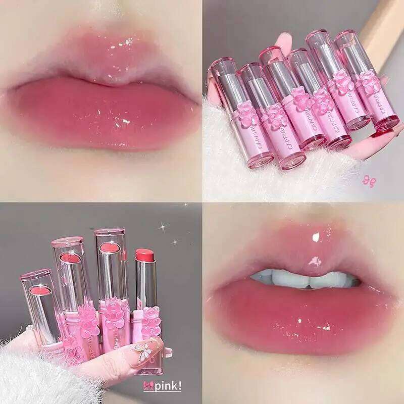 Cappvini 3-Pack Gummy Bear Mirror Lipstick Set Moisturizing Smooth Lip Gloss Easy to Apply Color-Enhancing H260302