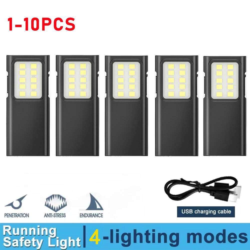 Multifunctional Flashlight COB Floodlight Type-c Rechargeable Night Running Light Back Clip Outdoor Camping Hunting Lighting S260302
