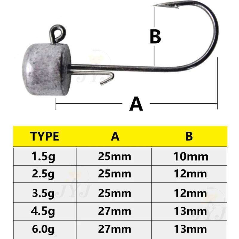 JYJ 10pcs/lot 1.5g-6g NED jigging fishing hooks for soft grub worm using ,fishing tackle hook lure bait Z260228