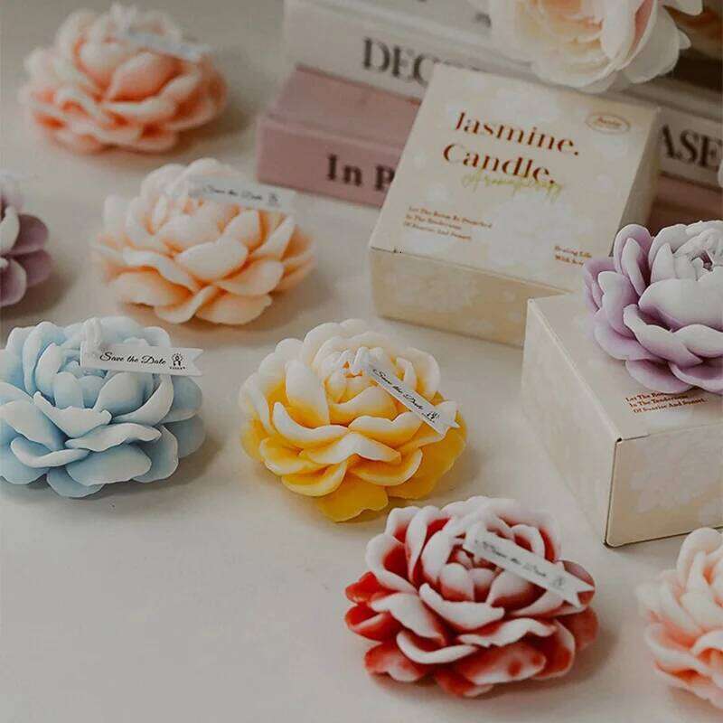 Handmade Jasmine Scented Soy Wax Candles Aromatherapy Birthday Candle for Wedding Party Home Decoration Photo Props W260303