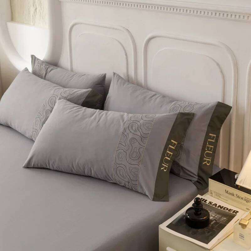 High-end heavy industry embroidery bed four-piece set of 100 washed cotton quilt cover mattress model W260302