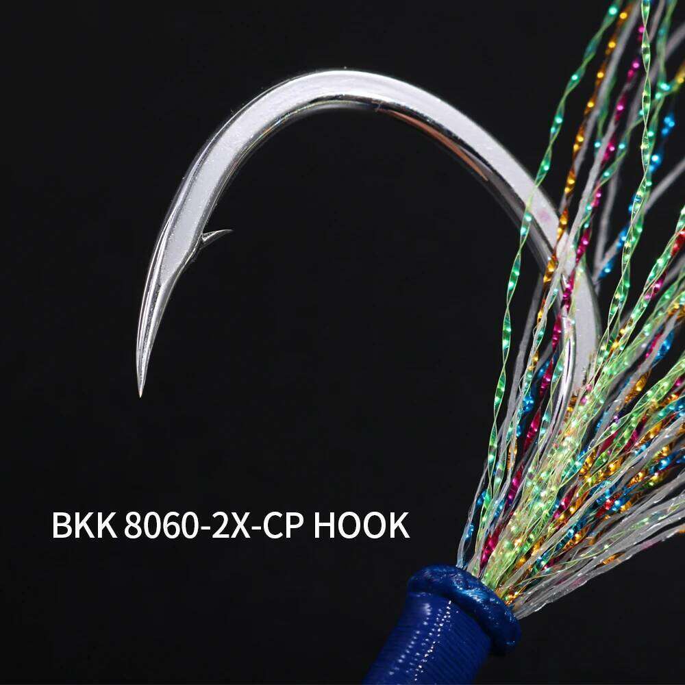 JIGGING PRO 1# 1/0 2/0 3/0 4/0 Luminous Twin Assist Hook Metal Jig Saltwater Fishing Tackle Jigging Hooks Z260228