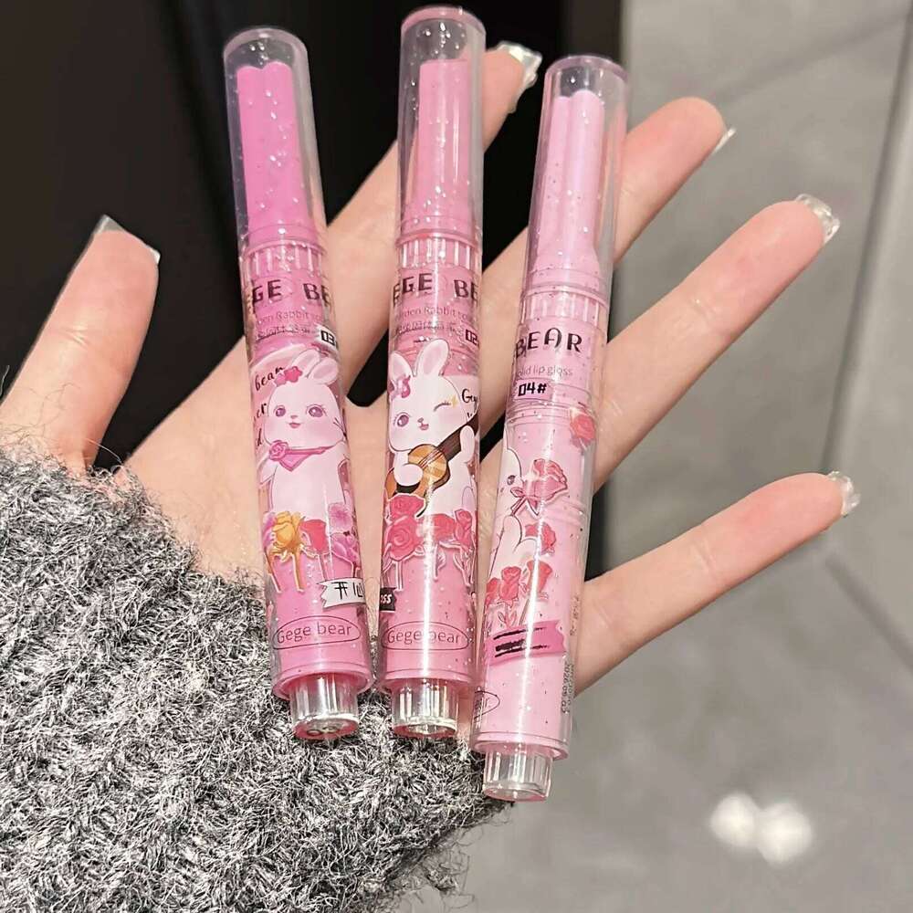 Gegebear Garden Pink Lip Glaze Moisturizing Lipstick Sweet and Cute Lasting Soft Lipgloss Christmas gift H260302