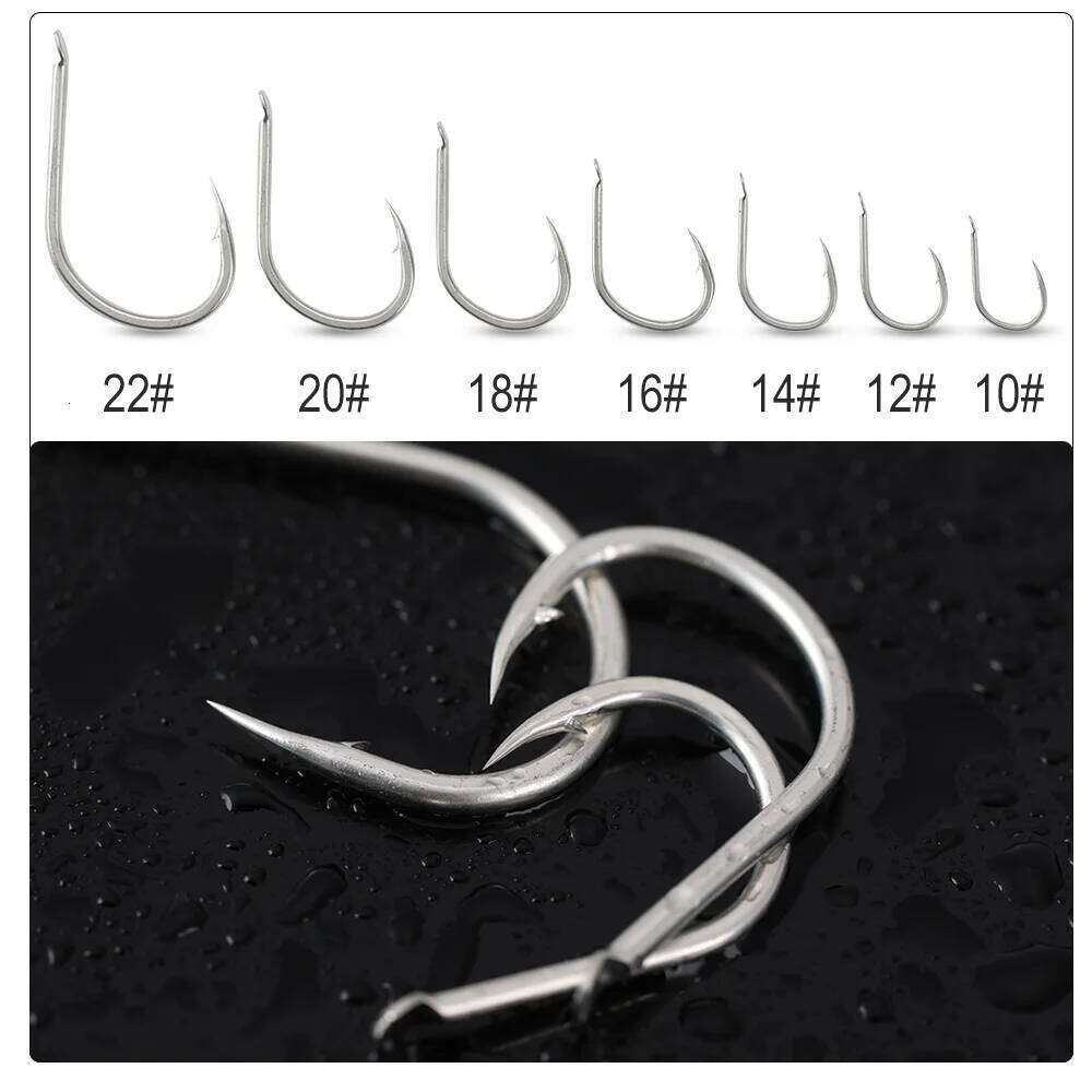 JIGGINGPRO 30/50 Pcs 10#-22# High Carbon Stainless Steel Jigging Barbed Carp Hooks Fishing Tackle Z260228