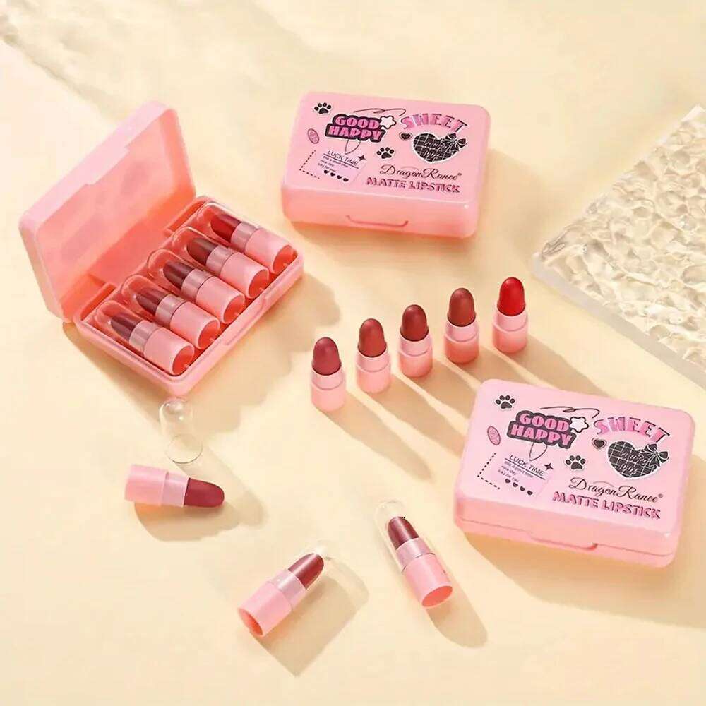 Five Set, Long-Lasting Makeup Effect, Whitening Complexion, Autumn and Winter Velvet Matte Non-Fading Non-Stick Lipstick Set H260302