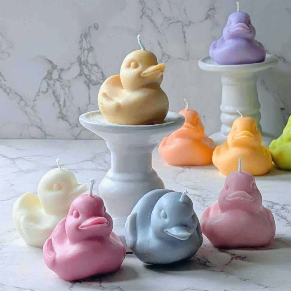 Smooth Duck Scented Candle Silicone Mold, 3D Sitting Animal Resin Mold DIY, Ceramic Gypsum Clay Making Tool, Craft Gifts, Home Decoration W260303