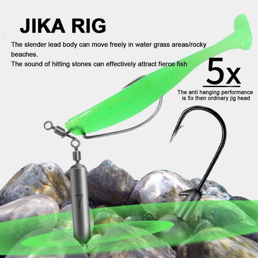 FishTrip 5pcs Jig Head Weighte EWG JIKA Rig Bass fishing With Blade Weedless Hook For Soft Worm Fishing Z260228