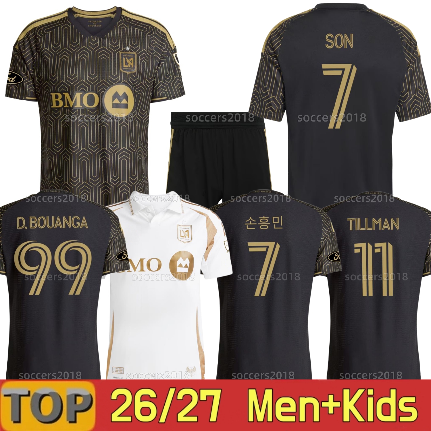 LAFC 25 26 27 Los Angeles FC SON Soccer Jersey Kids Kit Man 2025 2026 2027 Player Football Shirt Home Away GIROUD HOLLINGSHEAD TILLMAN BOUANGA VELA MARLON Foot Equipe