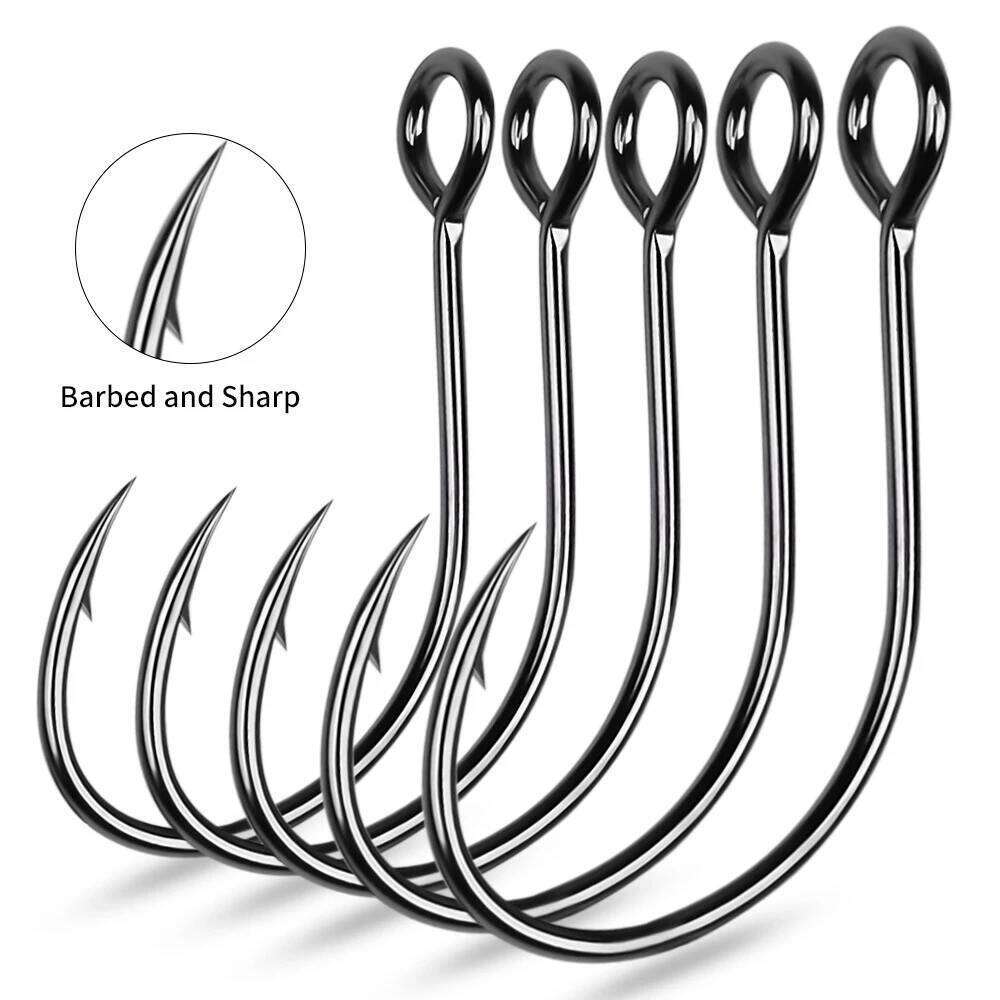 50 Pcs/Set Carbon Steel V Sharp Circle Hook Tackle Box Barbed Accessories Fishing Lure Slow Jigging Z260228