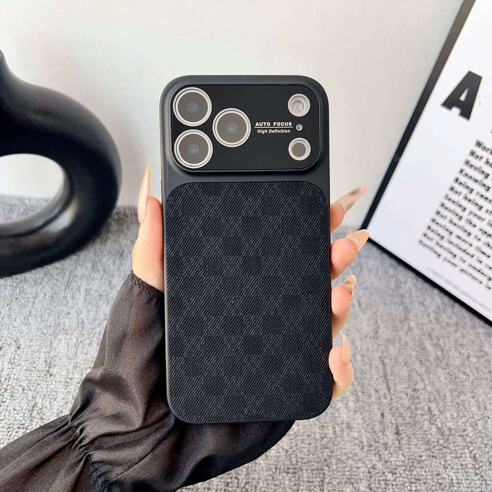 Matte Fabric Texture Phone Case iPhone Series Suitable for Apple 17 Pro Max plaid phone case for Daily Commute & Business