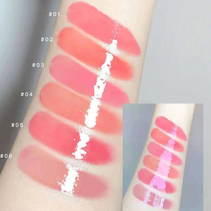 Cappuvini Sweet Girl Gloss Mirror Lip Glaze Pouty Lips Moisturizing Water Light Long-lasting Makeup Lipstick Valentines Gift H260302