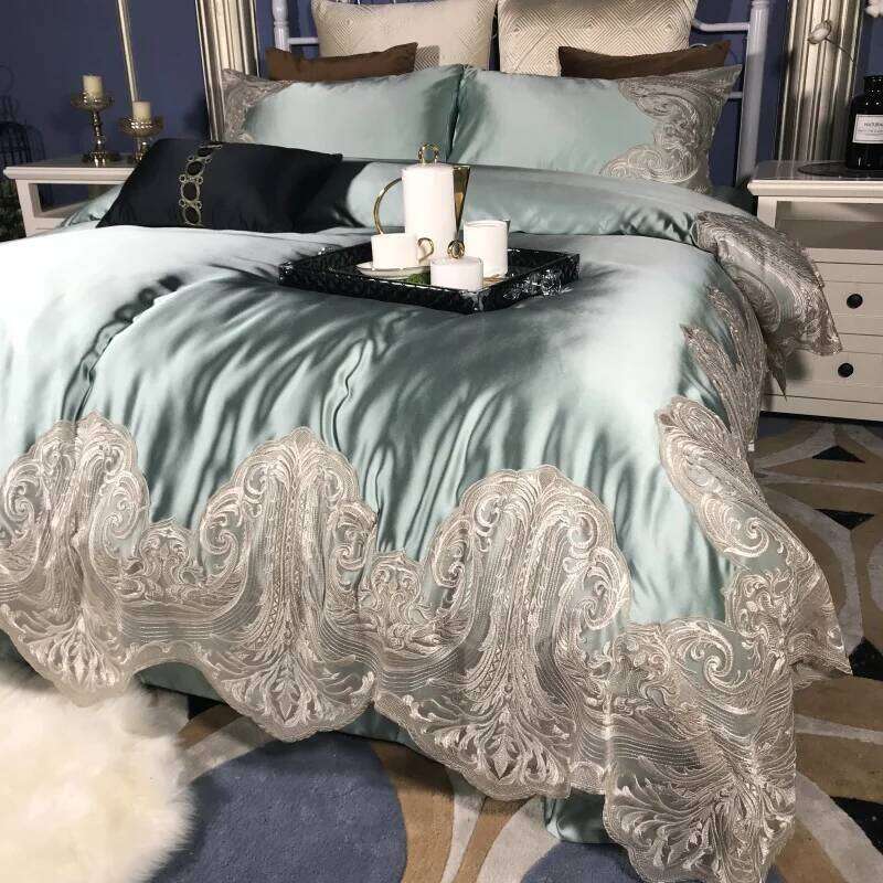 4/6Piece Minimalist Style Bedding Set Lace Edge Duvet Cover Silk Cotton Soft Sheet Pillowcase Twin Full Queen Size Bedclothes W260302