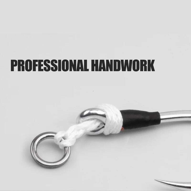 2pcs/bag High Carbon Steel Slow Single Sea Hook Saltwater Fishing Metal Jigging Assist Hooks Z260228