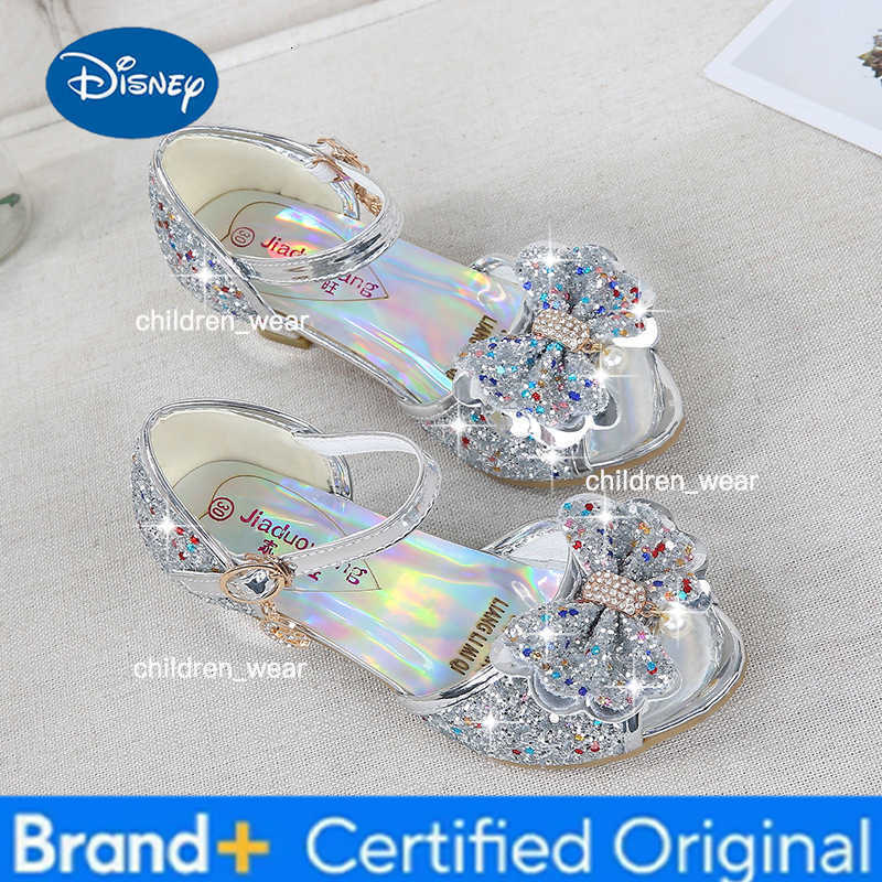 Disney Girls High Heels For Kids Princess Leather Sandals Children Halloween Cosplay Party Wedding Dancing Shoes Fashion Crystal Shoes H260303