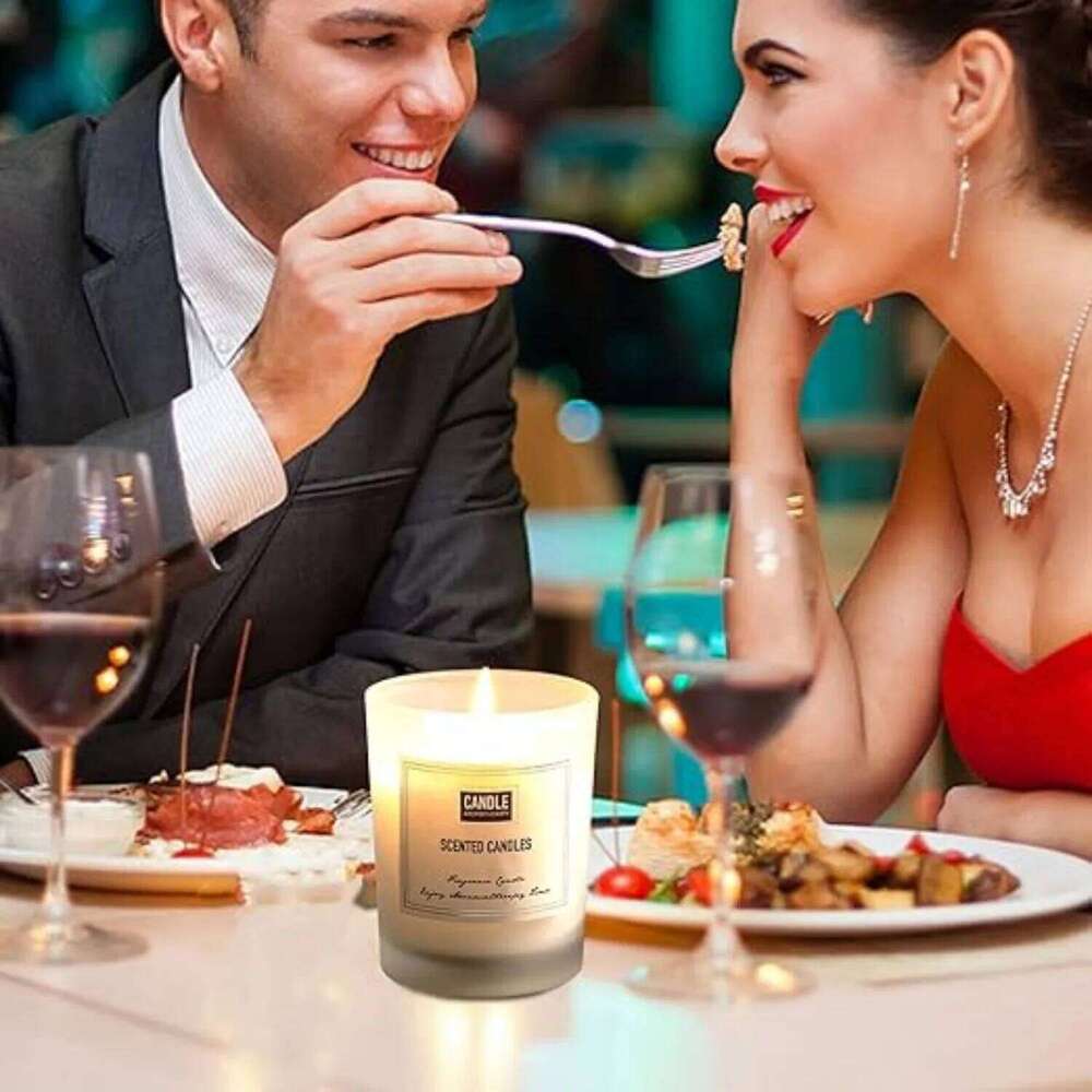 Polished smokeless fragrant glass cup plant wax, candles, scented jar candles W260303