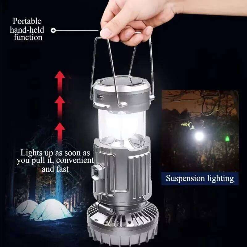 Multi functional Outdoor Lighting Solar Electric Fan Camping Emergency Light Portable LED Lights Power Bank S260302
