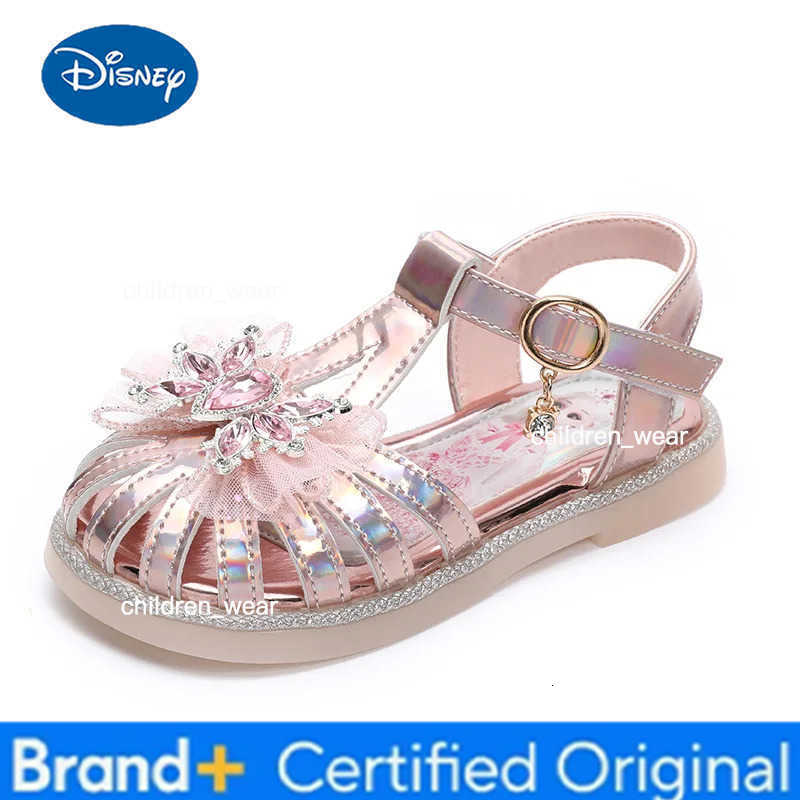 Disney Girls Shoes 2024 New Summer Little Girls Summer Performance Rhinestone Sandals Childrens Closed Toe Princess Shoes H2603031