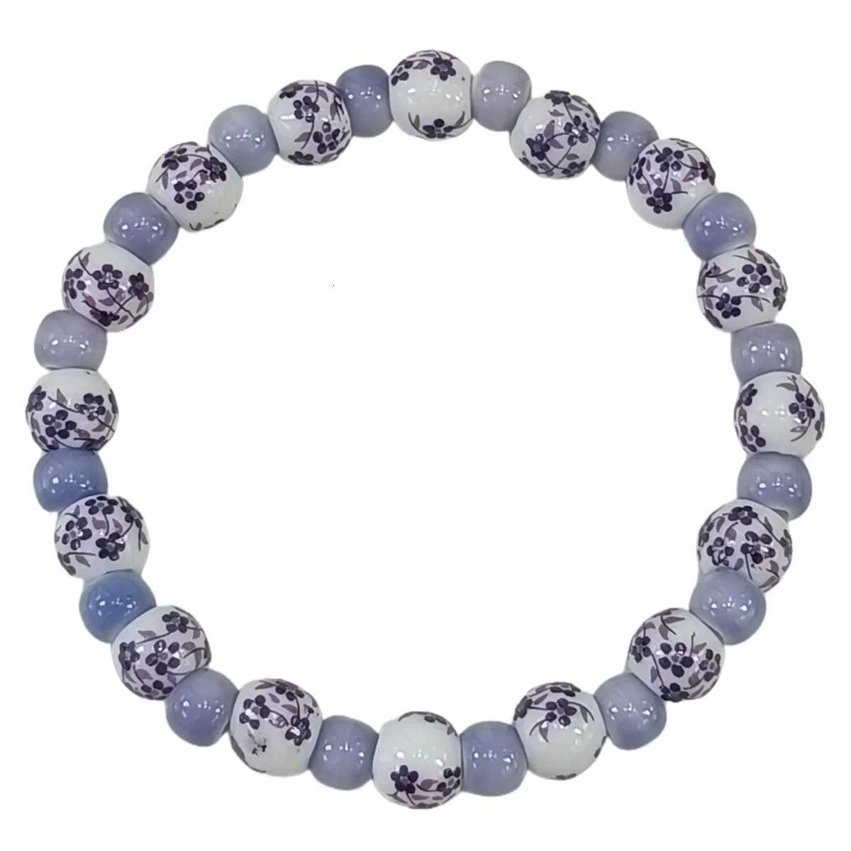 Chinese Ink Wash Style Ceramic Bracelet Elastic Band Unisex Gift Box Set - Traditional Artistry Meets Modern Fashion H260303