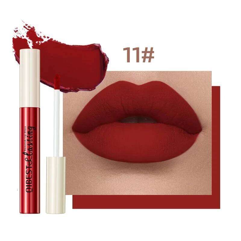 Nude Matte Gloss 24 Colors Long-lasting Velvet Lipstick Waterproof Non-stick Cup Sexy Red Dark Lip Tint Makeup Cosmetic H260302