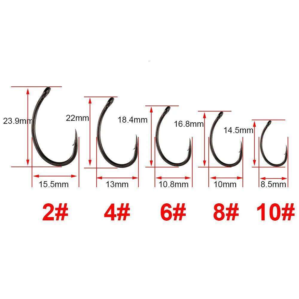 Hirisi 15pcs Micro Barbed PTFE Coated High Carbon Steel Fish Hook With Eye Carp Fishing Accessories X911 Z260228