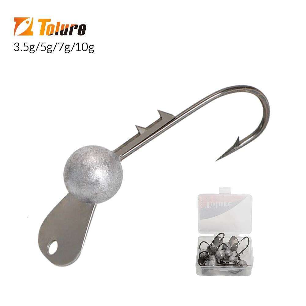 2025 NEW Design Jig Head Hook With Metal Lip 3.5g/5g/7g/10g 10pcs/pack Enhanced Bait Action for Bass And Soft Worm Fishing Z260228