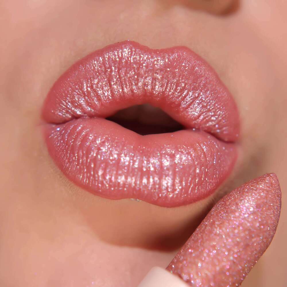 2pcs Glitter Lipstick and Matte liner Set Nude Pink Lip Makeup Kit - Long Lasting, Waterproof, Creamy Texture For Women H260302