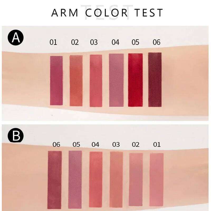 HANDAIYAN 1/6 PCS Set Make-up for Women Non Stick Cup Waterproof Long Lasting Cosmetics Korean Makeup Matte Lipstick H260302